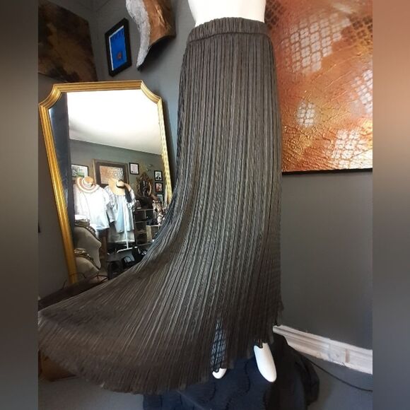 Zara Nwt Limited Edition Grey Pleated Maxi Skirt - Picture 9 of 14